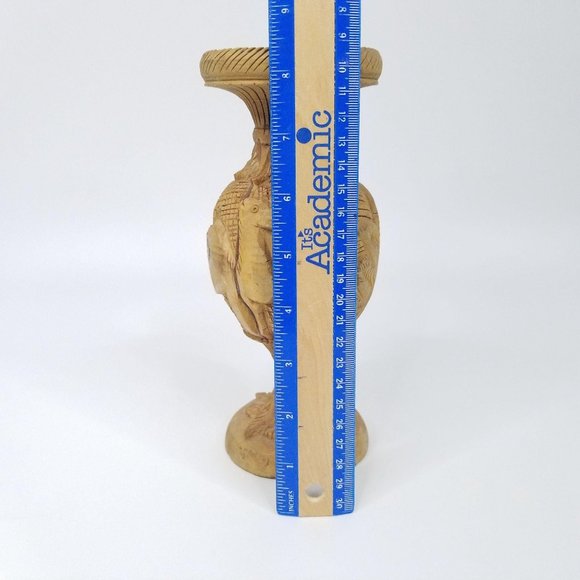 Vintage Hand Carved Wooden Vase Camel Palm Tree 3D - Picture 11 of 11